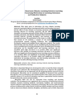 The Influence of Classroom Climate, Learning Interest, Learning Discipline and Learning Motivation To Learning Outcomes On Productive Subjects