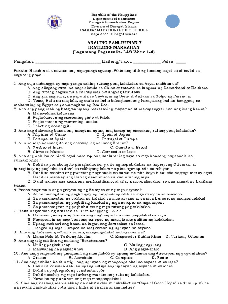 AP 7 Week 1-4 | PDF