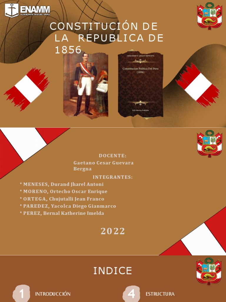 Constitución de 1856 PDF Constitución Perú
