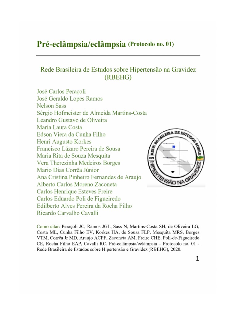 Pre Eclampsia Eclampsia Protocolo Rbehg 2020 PDF