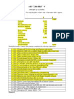 Mid Term Test - 01: Principles of Accounting