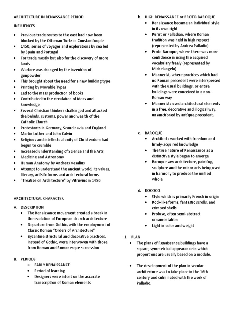 Architecture In Renaissance Period Pdf Renaissance Dome