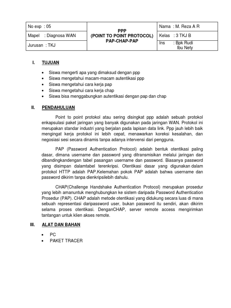 Autentikasi PAP dan CHAP pada PPP | PDF