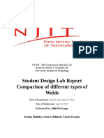 Student Design Lab Report Comparison of Different Types of Welds