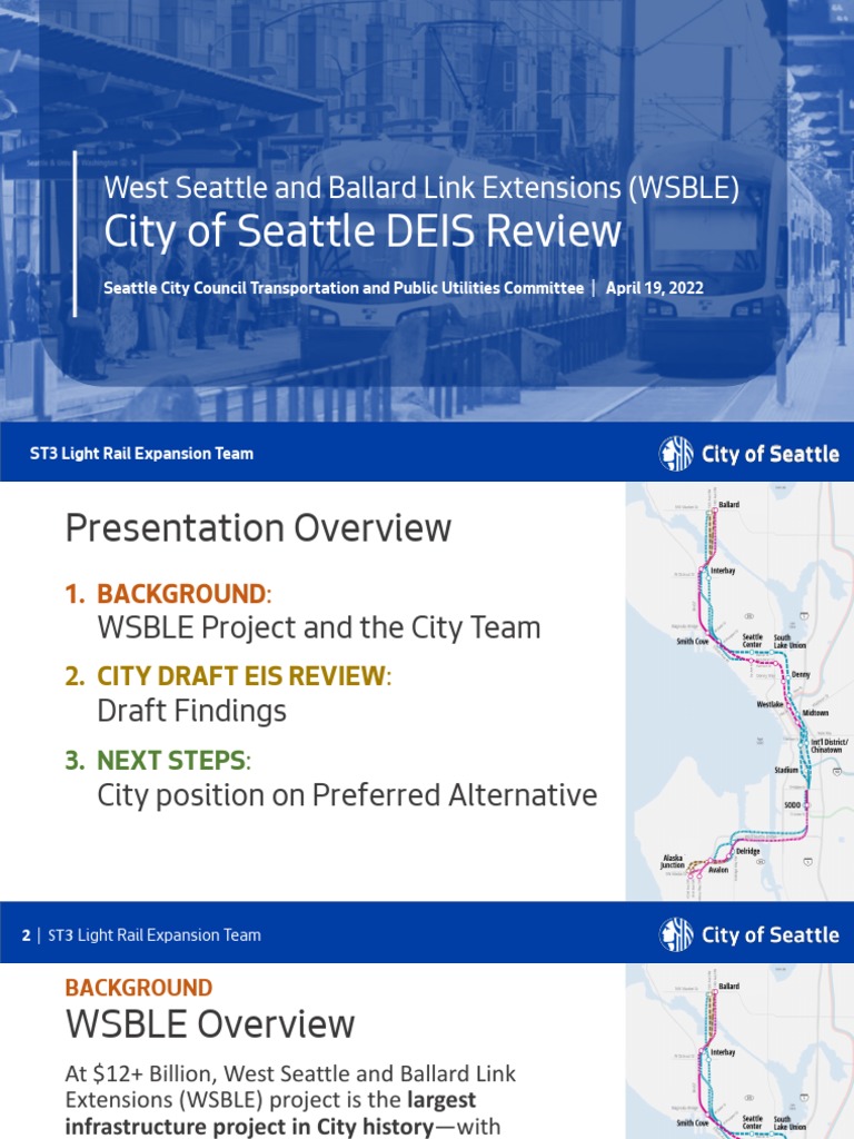 West Seattle and Ballard Link Extensions (WSBLE) : City of Seattle DEIS ...