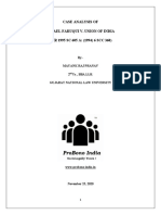 Case Analysis of Ismael Faruqui V. Union of India (AIR 1995 SC 605 A: (1994) 6 SCC 360)