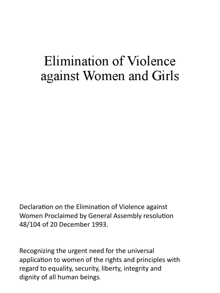 Elimination of Violence Against Women Girls | PDF | Violence | Violence ...