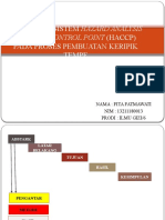 Penerapan Sistem Hazard Analysis Critical Control Point (