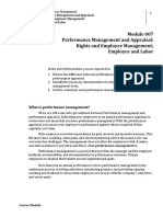 Module 007 Performance Management and Appraisal Rights and Employee Management - Employee and Labor