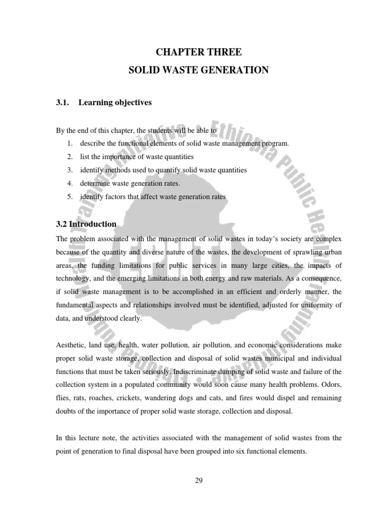 Solid Waste Management in Ethiopia | PDF | Waste Management | Municipal ...