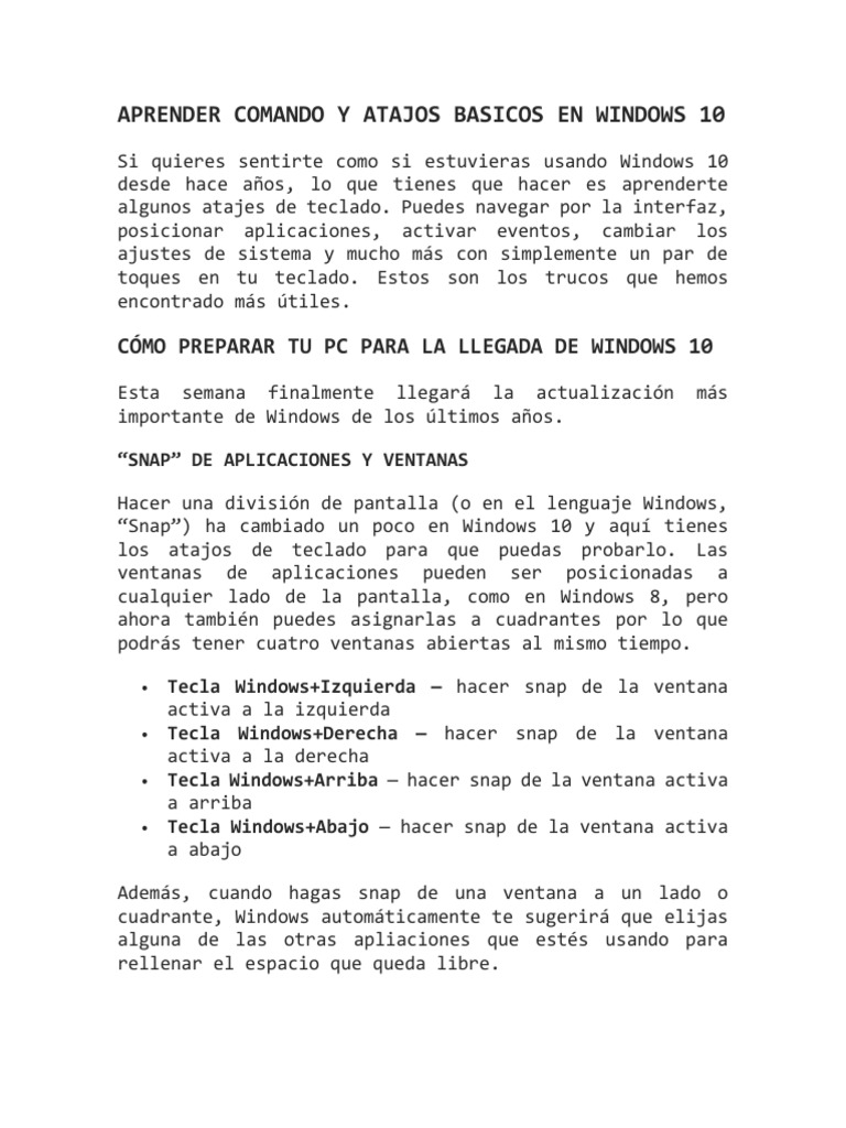 Comandos Windows | PDF | Ventana (informática) | Windows 10