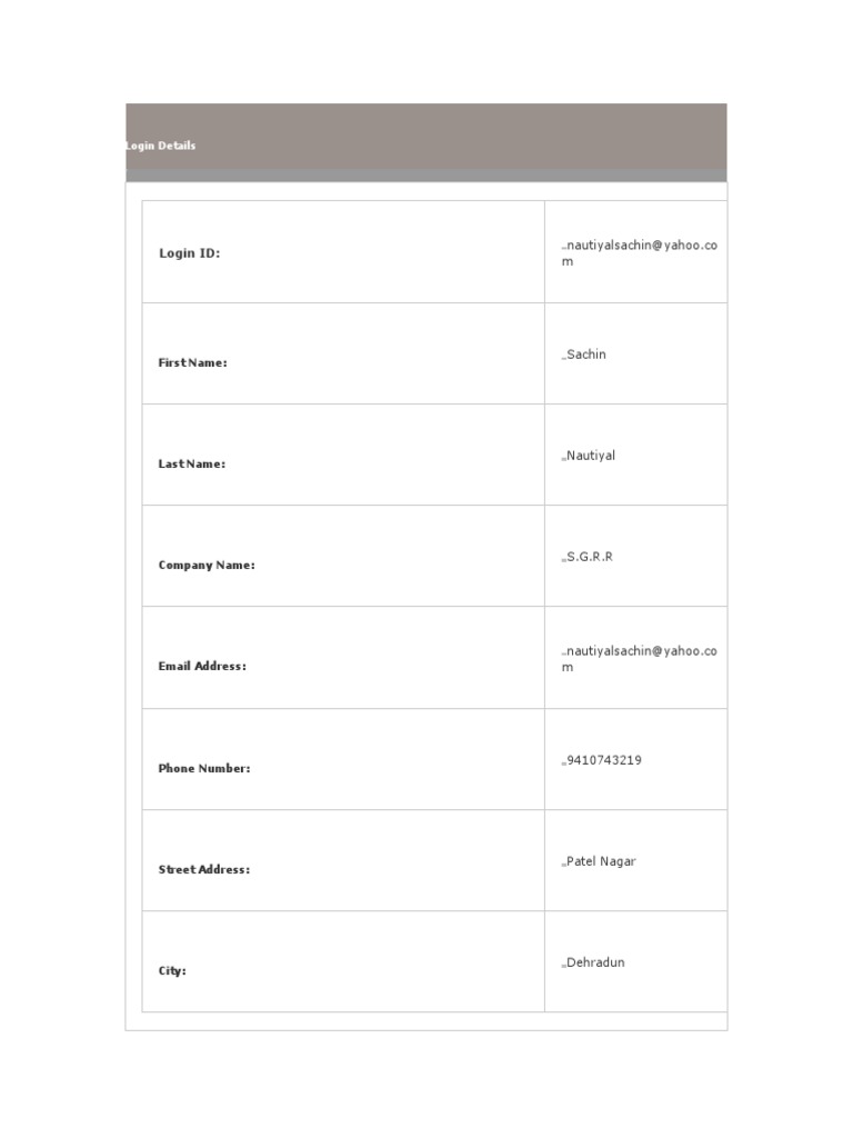 Scribd Login Details for Sachin Nautiyal | PDF