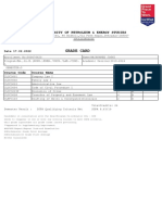 Grade Card: University of Petroleum & Energy Studies