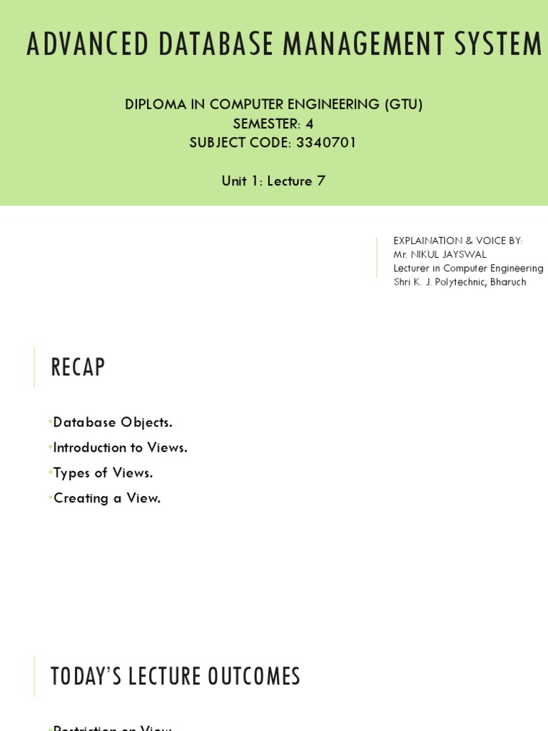 Advanced Database Management System | PDF | Software | Data Management ...