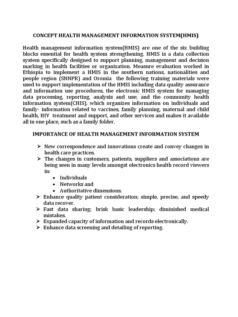 Health Management Information System PDF Quantitative Research