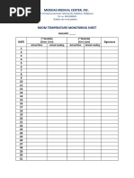 Room Temperature Monitoring Sheet