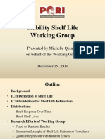 Stability Shelf Life Working Group: Presented by Michelle Quinlan On Behalf of The Working Group