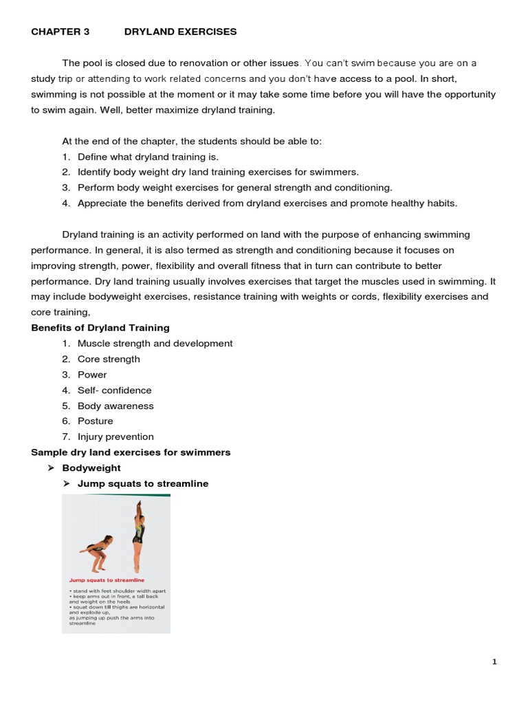 CHAPTER 3 DRYLAND EXERCISES Pe 20 2022 Download Free PDF