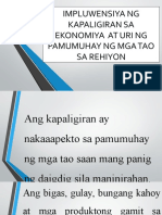 A.P (3) - Aralin (1) - Impluwensiya NG Kapaligiran Sa Ekonomiya at Uri NG - PPT