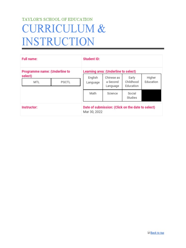 Curriculum Assessment Guide for Education | PDF | Lesson Plan | Social ...