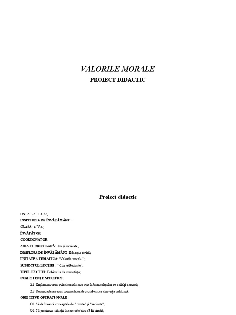 Valorile Morale | PDF