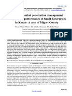 Effect of Market Penetration Management Strategies On Performance of Small Enterprises in Kenya: A Case of Migori County