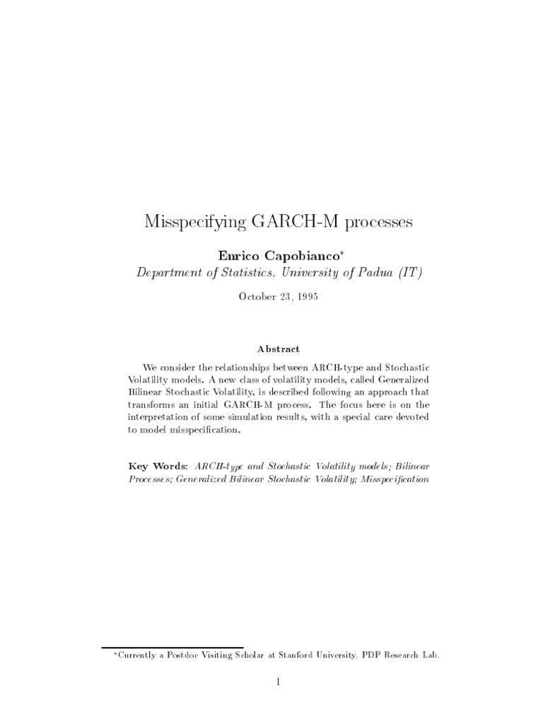 Generalized Bilinear Stochastic Volatility | PDF | Volatility (Finance ...