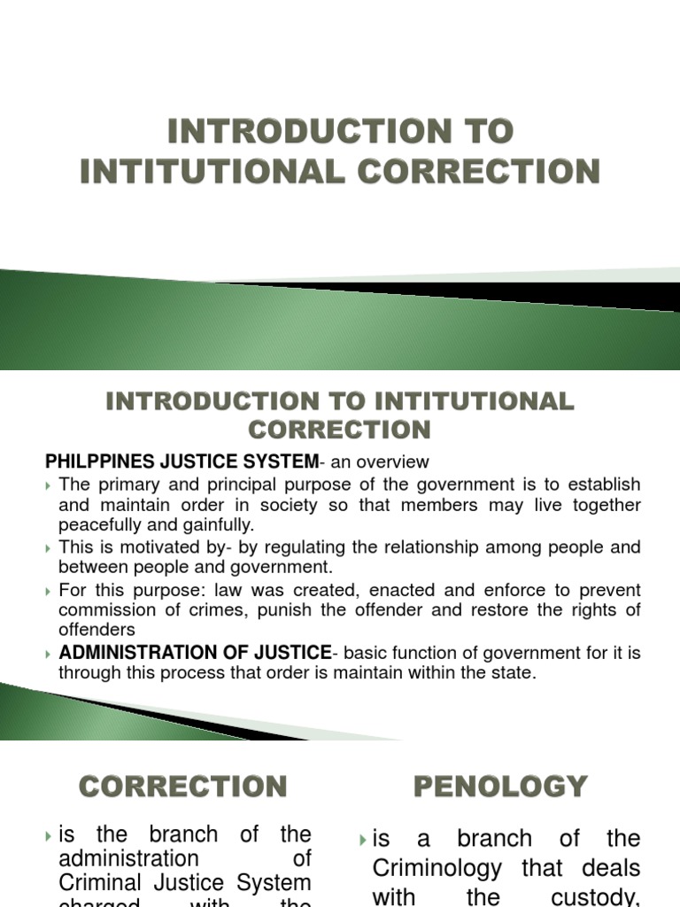 Ca1 unit 1 introduction to institutional correction unit 1ppt pdf