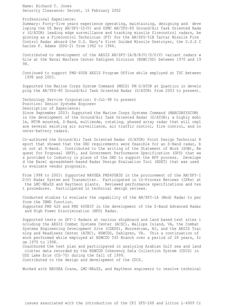 Radar Engineer Or Radar Systems Engineer Pdf Radar United States Navy