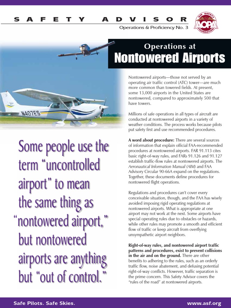 Operations at Non Towered Airports PDF Instrument Flight Rules