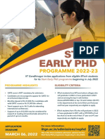 Early Programmes PHD 2022