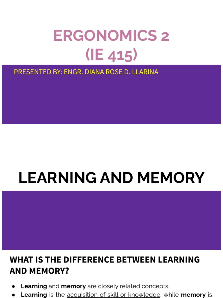 Learning vs. Memory Explained | PDF | Memory | Learning