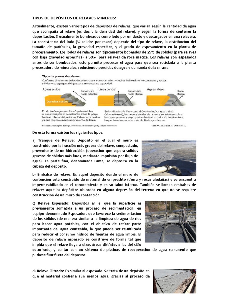 TF - Relaves Mineros (Tipos) | PDF | Naturaleza | Materiales