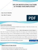 "A Study On Motivating Factors at Work For Employees": Topic
