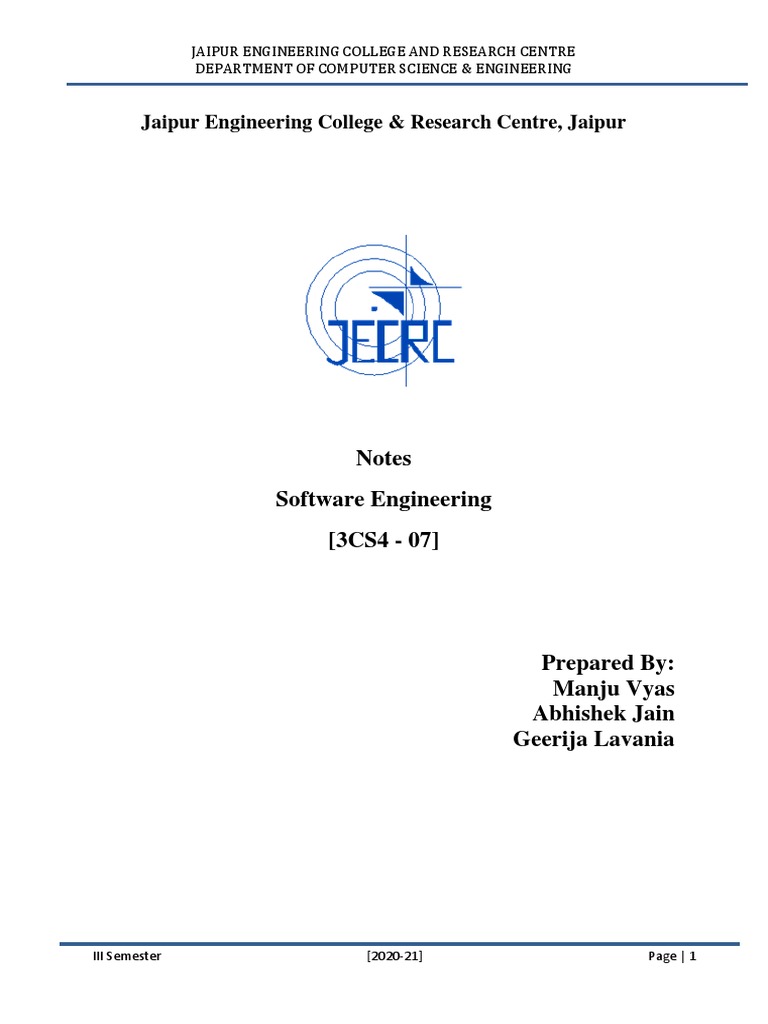 3cs4-07 - Software Engineering Unit 1 | PDF | Software Prototyping ...