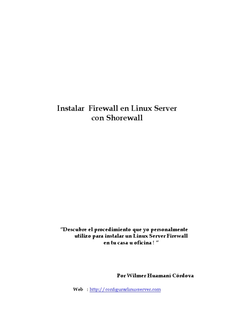 Instalar Firewall en Linux Server Con Shorewall | PDF