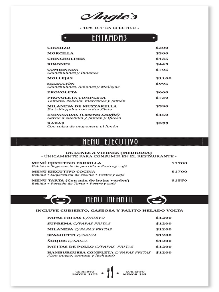 ANGIE's Menu Enero 2022 | PDF