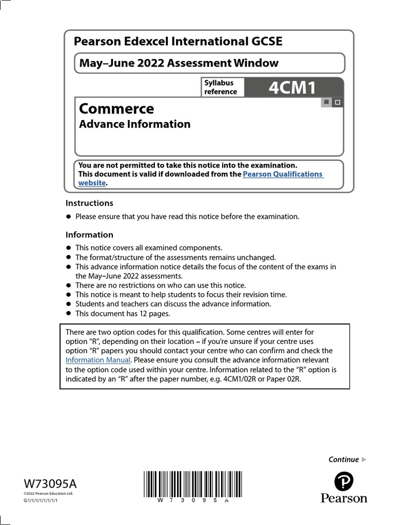 W73095 International GCSE Commerce 4CM1 An Accessible Version | PDF ...