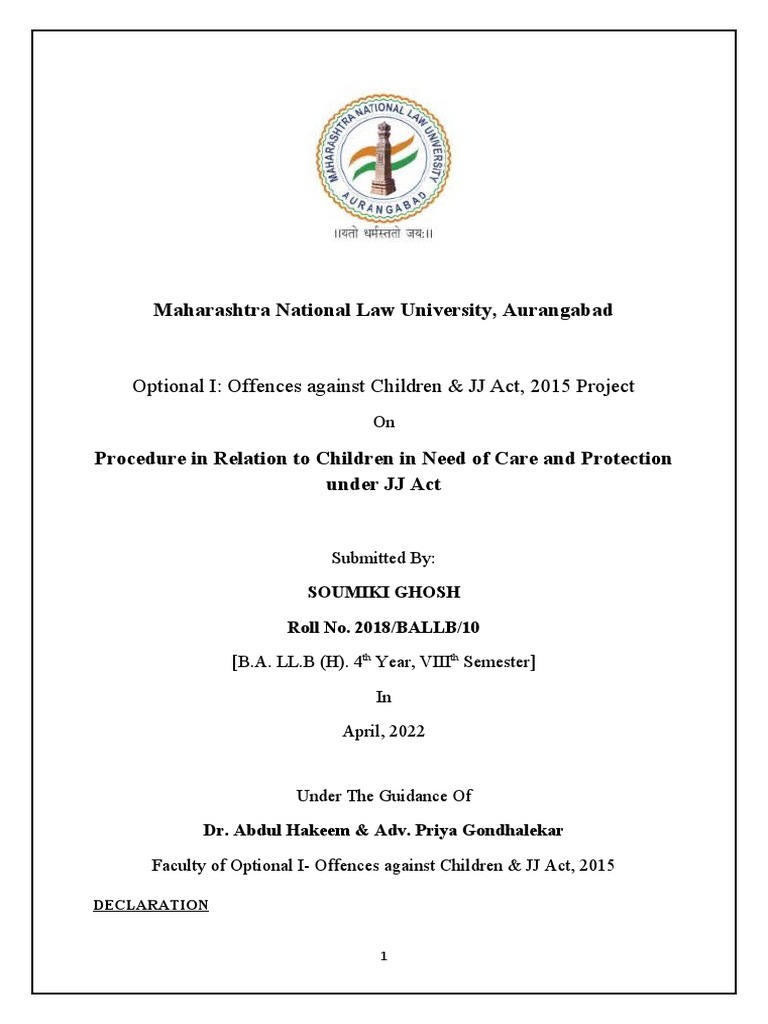 Procedure in relation to children in need of care and protection under