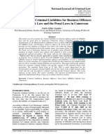 PEFELA An Appraisal of Criminal Liabilities For Business Offences Under OHADA Law and The Penal Laws in Cameroon