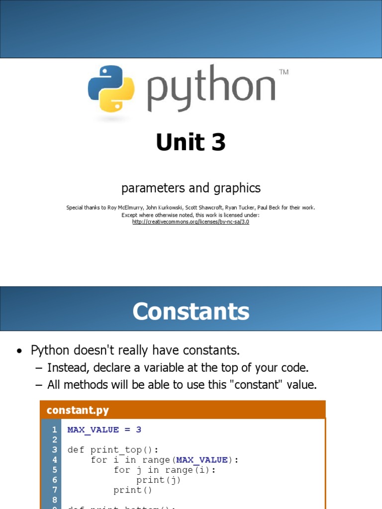 Declaring Constants in Python | PDF | Parameter (Computer Programming ...