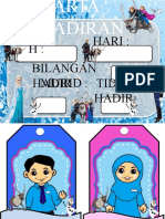 Carta Kehadiran Versi Frozen