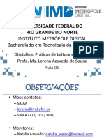 Universidade Federal Do Rio Grande Do Norte: Instituto Metrópole Digital Bacharelado em Tecnologia Da Informação