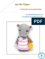 Crochet Hippo Pattern by Gurumiland Design