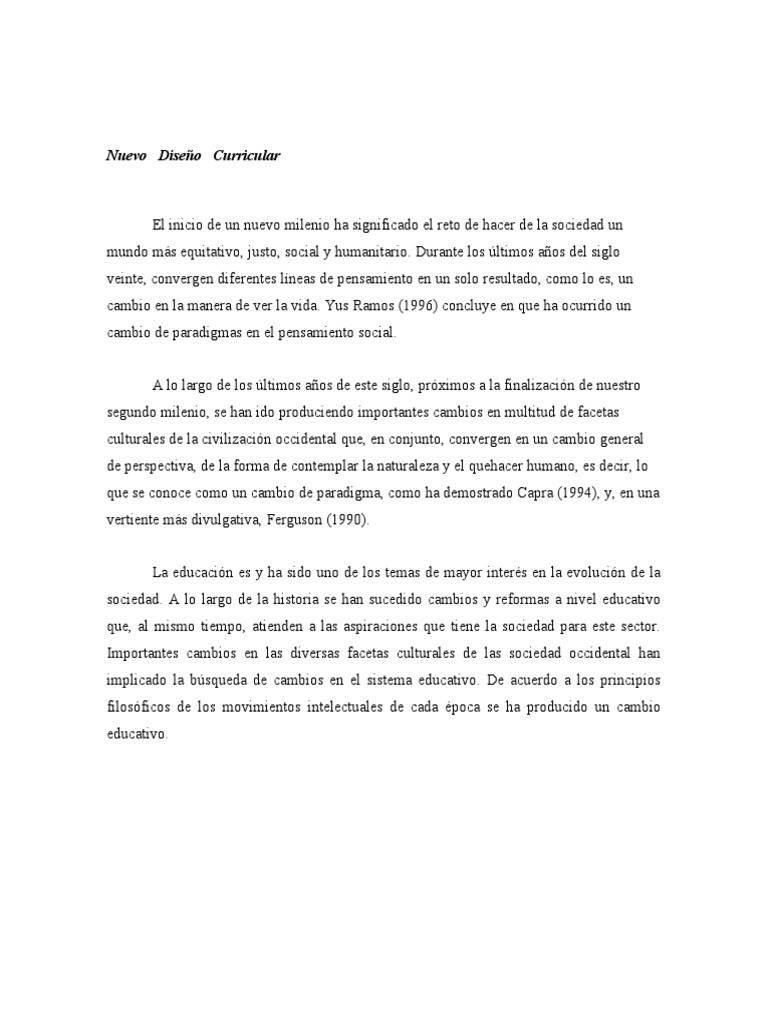 Nuevo Diseño del Currículo Básico Nacional | PDF | Plan de estudios ...