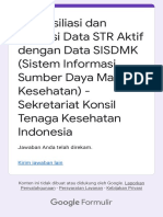 Rekonsiliasi Dan Validasi Data STR Aktif Dengan Data SISDMK (Sistem Informasi Sumber Daya Manusia Kesehatan) - Sekretariat Konsi