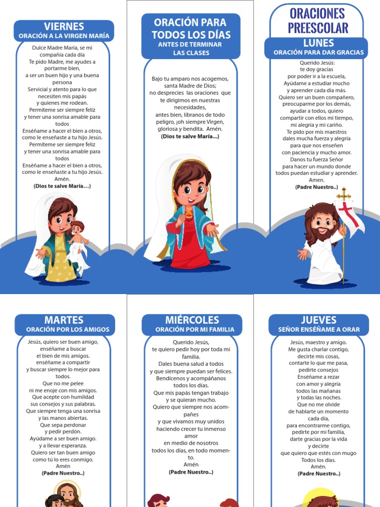 Oraciones Diarias para Niños en Primaria | PDF | Oración | orador del Señor