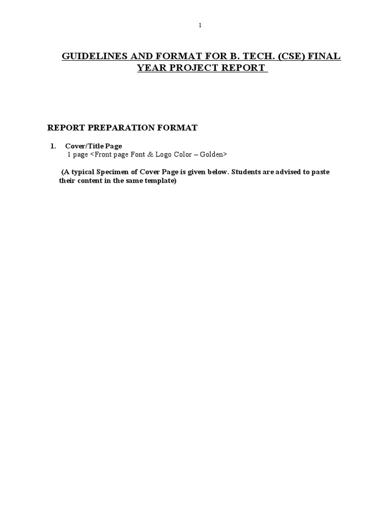 Format of Final Year Project Report | PDF | Software Testing | Unit Testing