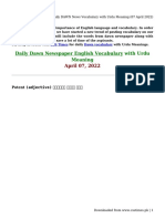 Daily DAWN News Vocabulary With Urdu Meaning (07 April 2022) in PDF