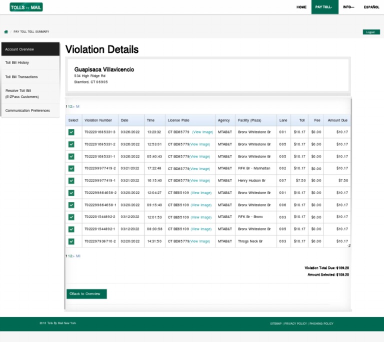 Tolls by Mail New Yorkqwe PDF Toll Road Payments